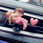 Lovely Couple Car Air Vent Freshener Essential Oil Perfume Clip Scent Aromas Diffuser Decor Fragrance Auto Interior Accessories