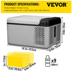 SucceBuy 9L 15L Car Refrigerator Portable Compressor Fridge Freezer Cooler DC 110-240V AC for RV Travelling Camping Fishing