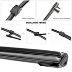 Universal Car Wiper Blades | Soft Dual Rubber Frameless Windshield Wipers close-up view