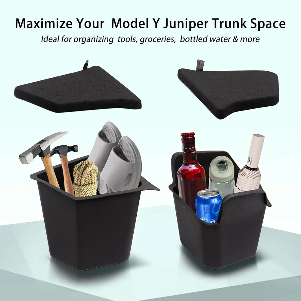 Tesmayx Model Y Juniper Trunk Organizer | TPE Cargo Storage Bins for 2025 2026 Tesl additional angle