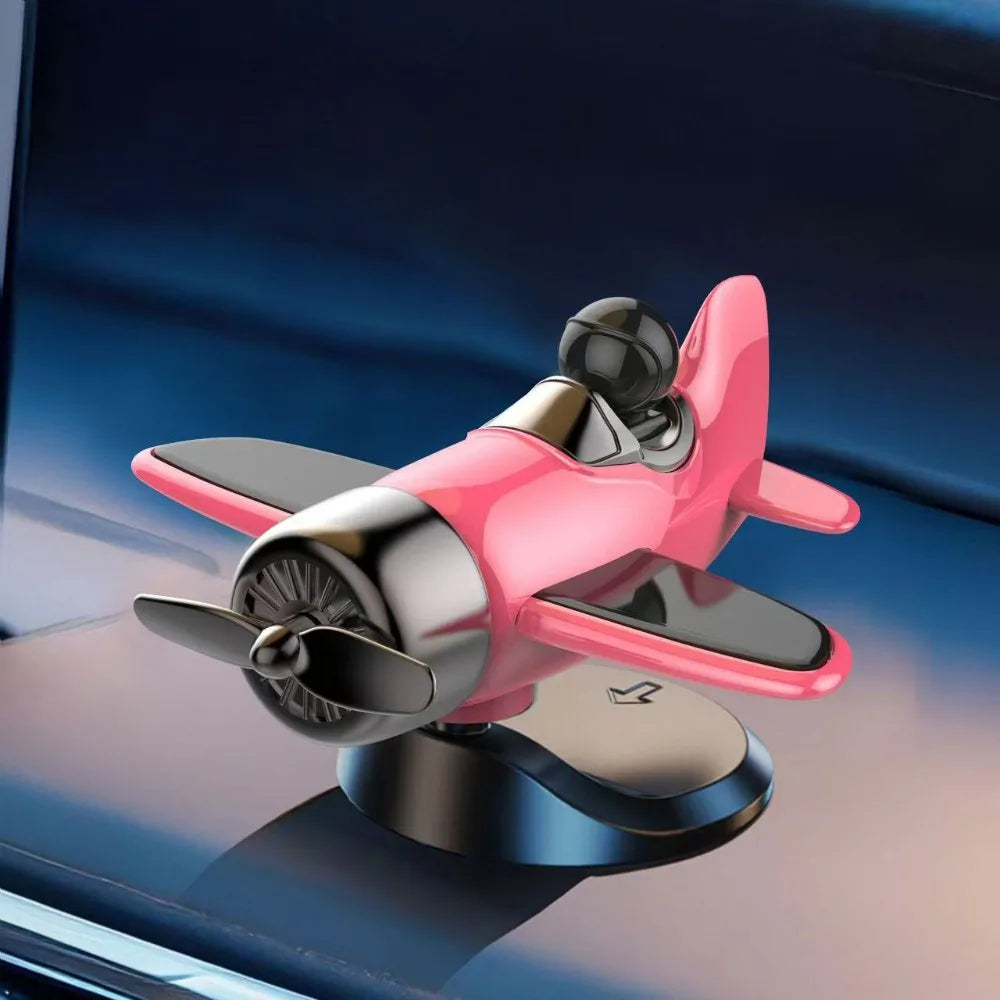 Cool Solar Powered Rotating Airplane Silent 360° Auto Spin Car Dashboard Ornament Multifunctional Car Interior Decoration Gifts