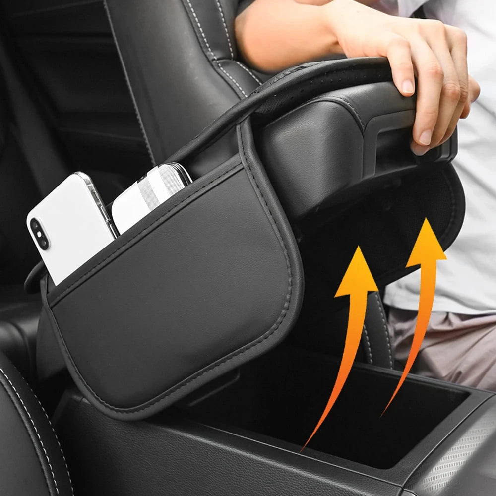 Leather Car Armrest Storage Bag Center Console Organizer detail view