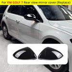 Rear View Mirror Cover Original car replacement For VW Golf 7 MK7 7.5 GTI For Touran 2012-2020 Bright Black Mirror Case Car Acce