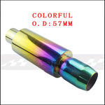 Universal Stainless Steel Exhaust Pipe Muffler | 51-63mm Inlet 89mm Flat Outlet lifestyle view