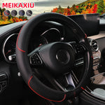 Women's Checkered PU Steering Wheel Cover Embossed Curved Trim Strips Car Decoration Rimless Wheel A