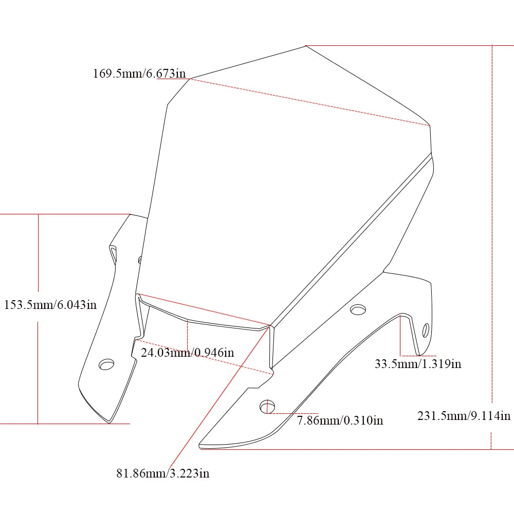 Windshield Windscreen for Yamaha MT-07 MT07 FZ-07 2013-2017 | Motorcycle Wind Defle additional angle