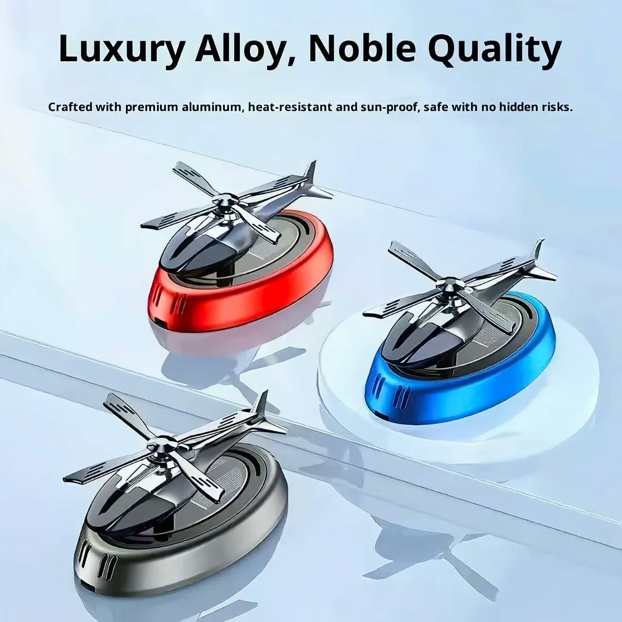 Luxury Solar Powered Aircraft Car Freshener Rotating Dashboard Aromatherapy Perfume Long Lasting Auto Interior Decor Gift