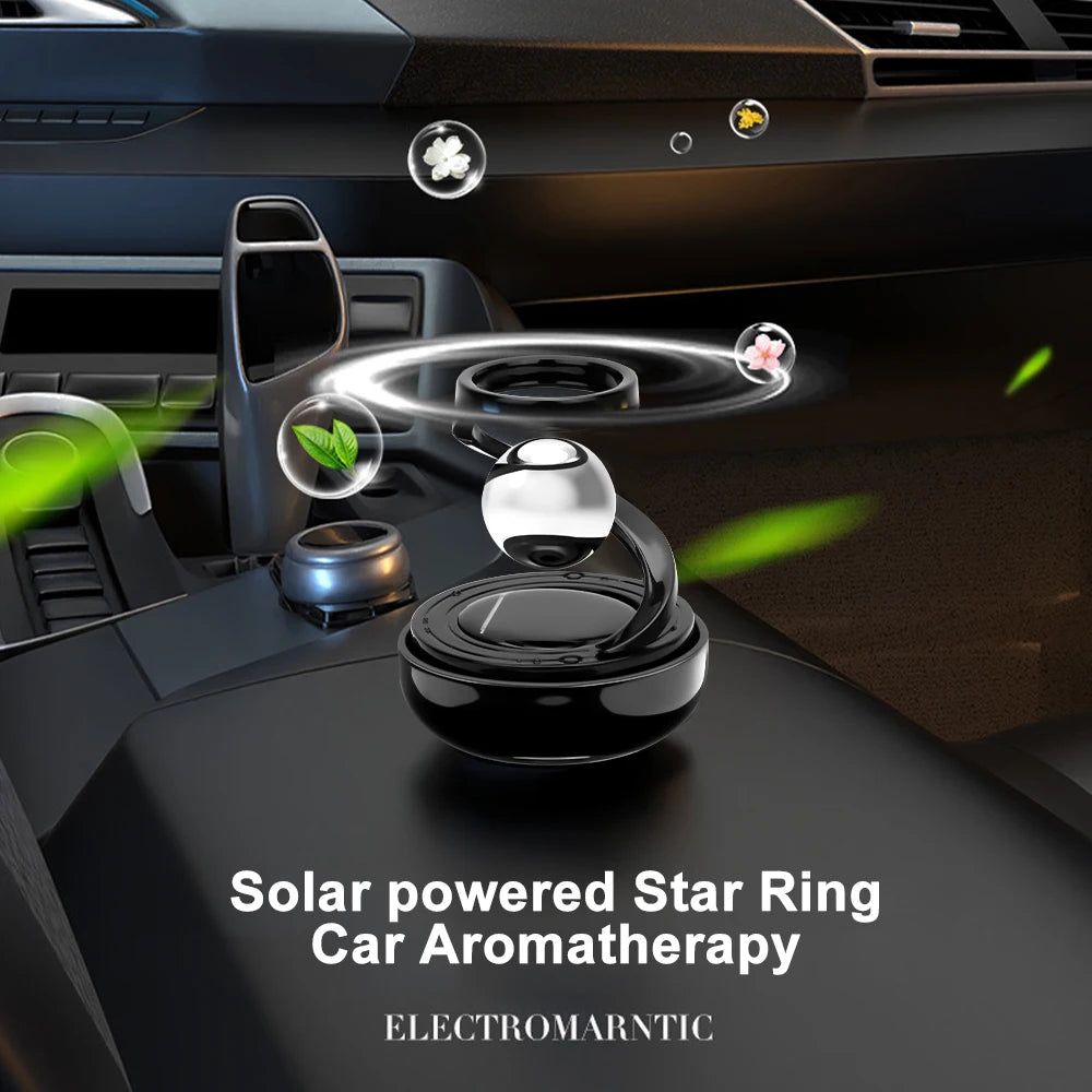 Solar Power Car Perfume Auto Air Freshener Suspended Ornaments Rotating Aromatherap additional angle