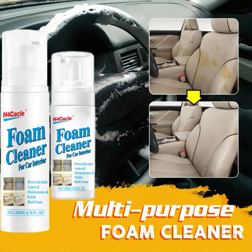 H4Cacle1pc 100ml/200ml  Foam Cleaner - Heavy-Duty Degreaser for Car Interiors, Home Kitchen, Upholstery & Household Surfaces