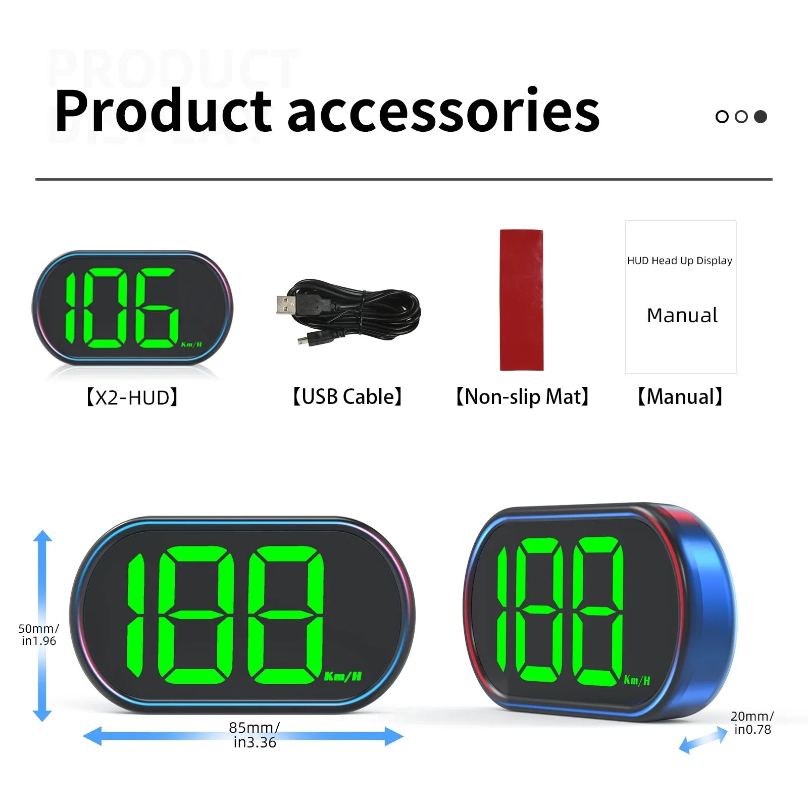 AD GPS Speedometer km/h with Green Backlight | 12V 24V Car HUD Digital Speedometer Hea close-up view