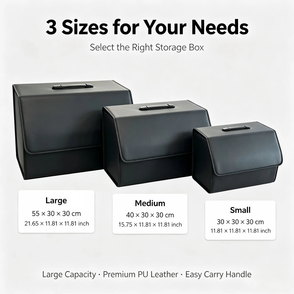 Storage Box PU Leather Multipurpose Collapsible Car Trunk Storage Organizer Car Tru additional angle