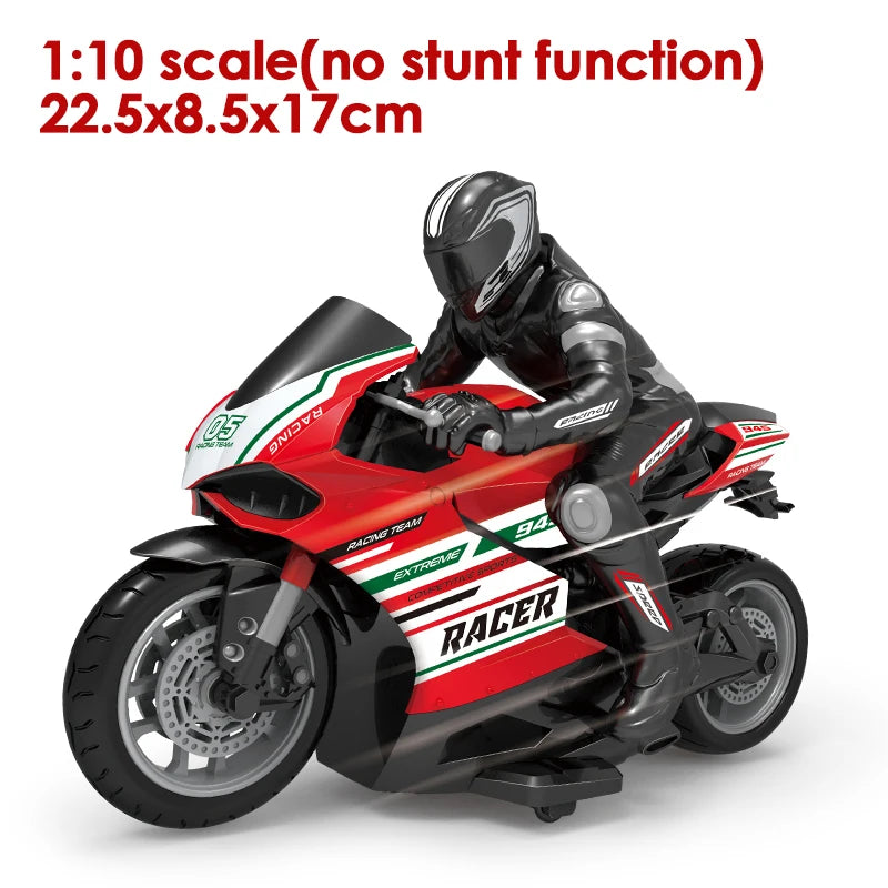 RC Motorcycle 1:10 Electric RC Drift Motorcycle with 4CH Remote Control detail view