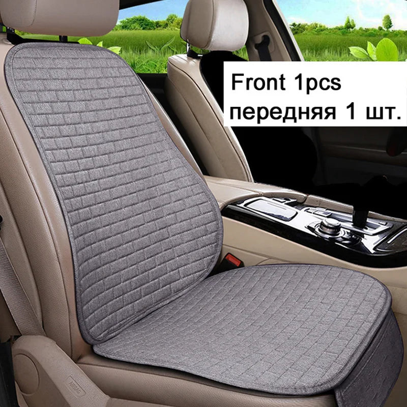 Flax Car Seat Cushion Pad Thick Fiber Filled Seat Cover detail view
