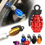 4pcs Aluminum Grenade Tire Valve Caps | Dust Proof Car Tire Stem Covers