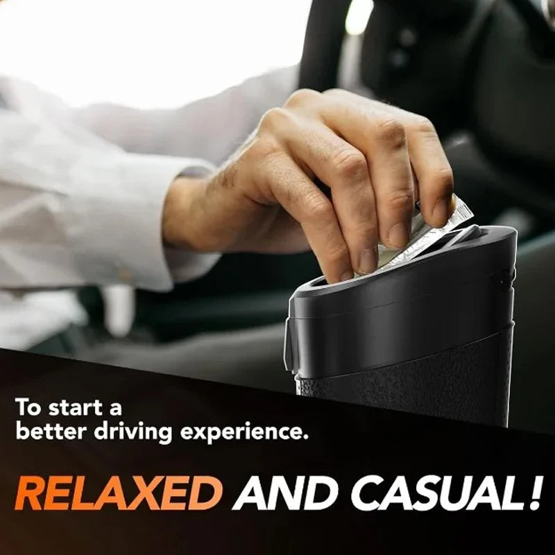 Car Trash Can with Lid and Garbage Bags lifestyle view