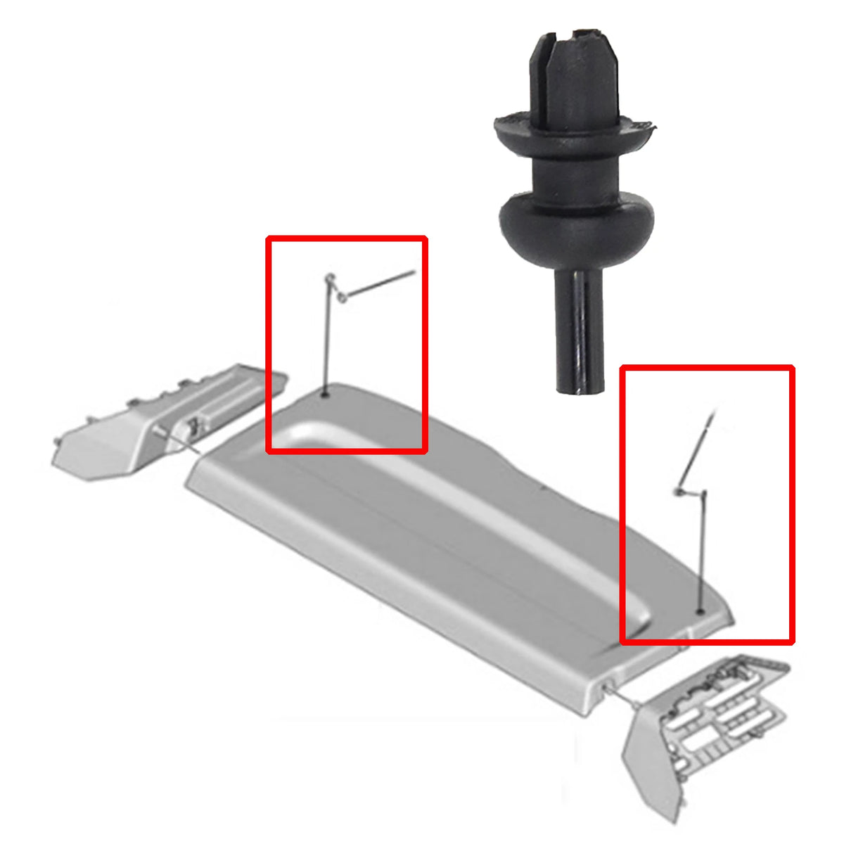 Opel Corsa F 2019-2021 Trunk Parcel Shelf Clips, 4PCS close-up view