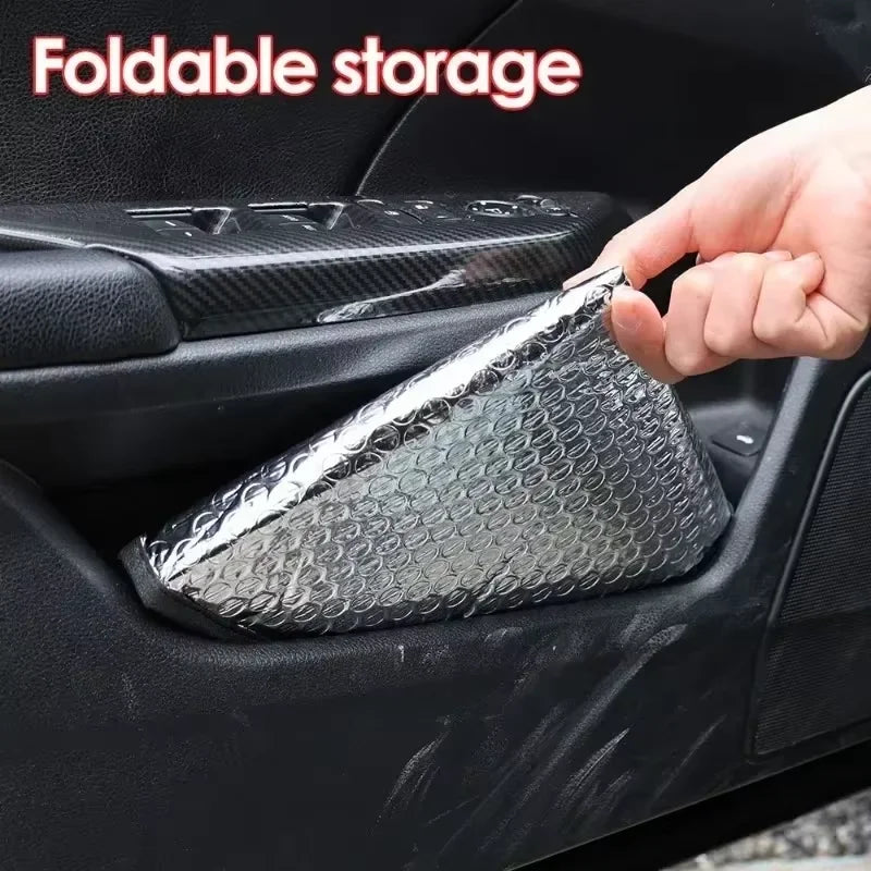 Foldable Steering Wheel Cover Sun Shade Silver lifestyle view