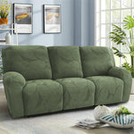 1/2/3 Seater Split Recliner Sofa Covers Solid Color Elastic Chair Cover with Side Pocket Removable Armchair Slipcover for Home