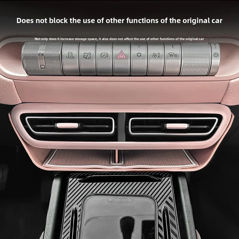 Center Console Storage Box for BYD Seagull 2023+, Under-Dash Organizer Tray with Phone close-up view