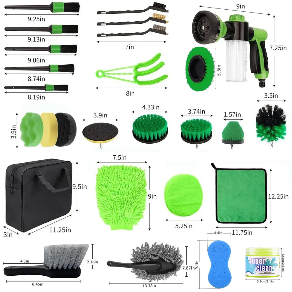 Detailing Brush Set Power Scrubber Drill Brushes Car Polish Pads Car Cleaning Brush F alternate view