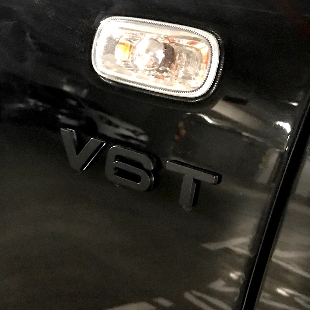 TQQTQQ Car Decal Emblem Badge V6T V8T - 3D Premium Zinc Alloy Decal Sticker Decorat additional angle
