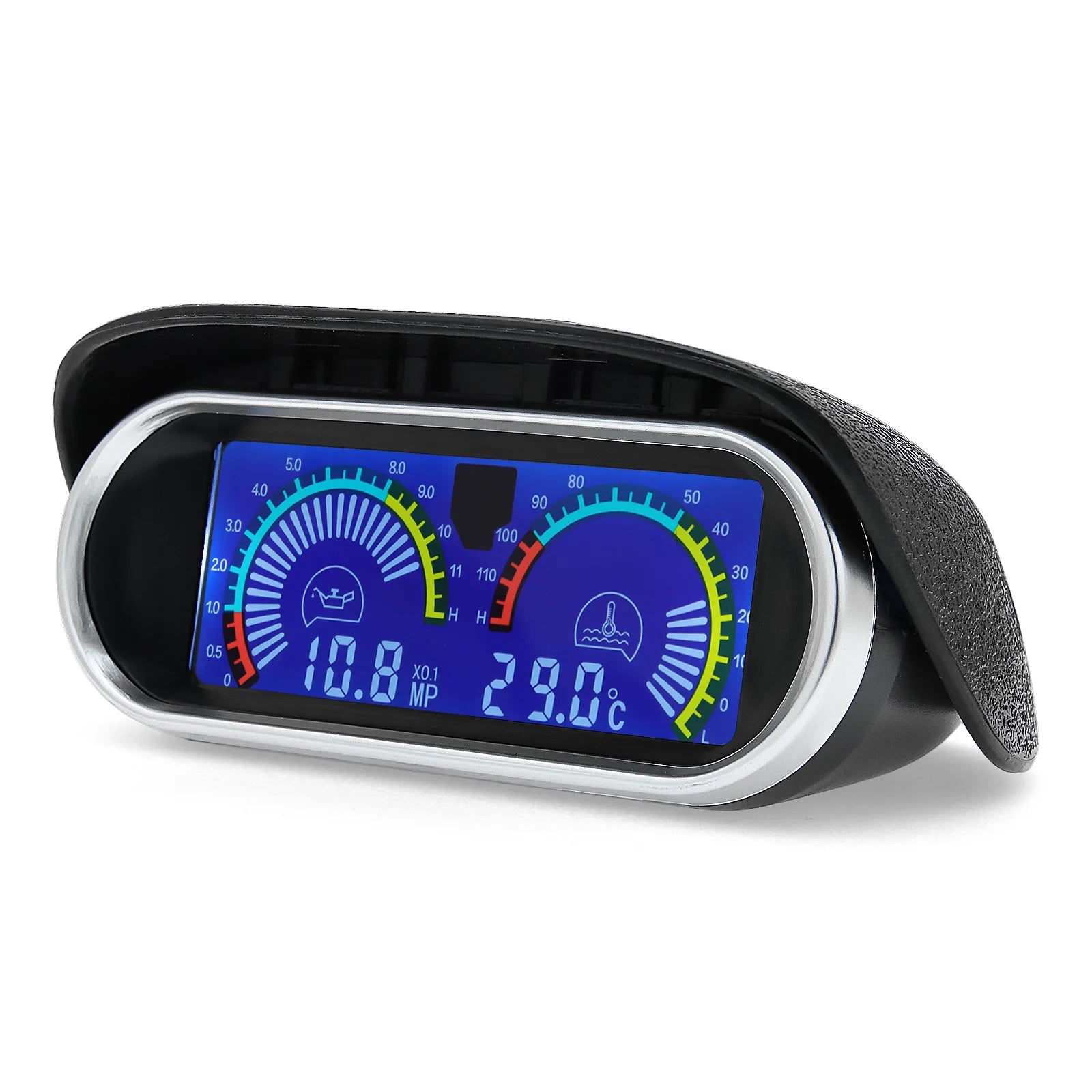 2 in 1 Car LCD Gauge Digital Water Temperature Meter and Oil Pressure | 1/8 NPT Sensor close-up view