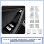 Tesla Model 3 Y Window Lifter Switch Trim Cover | ABS Button Sticker close-up view