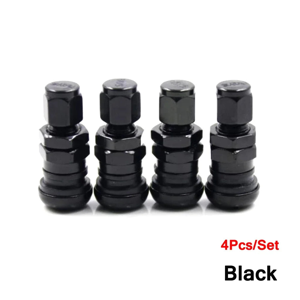 TQQTQQ 4Pcs Short Metal Bolt Tire Valve Stem Kit | Car Truck Motorcycle Accessories detail view
