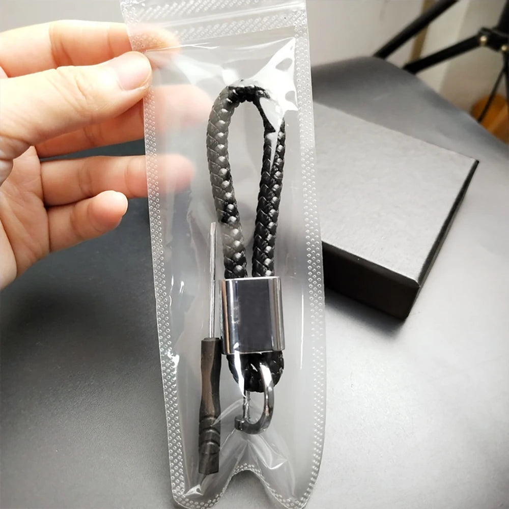Leather Car Keychain Metal 360 Degree Rotating Horseshoe Buckle