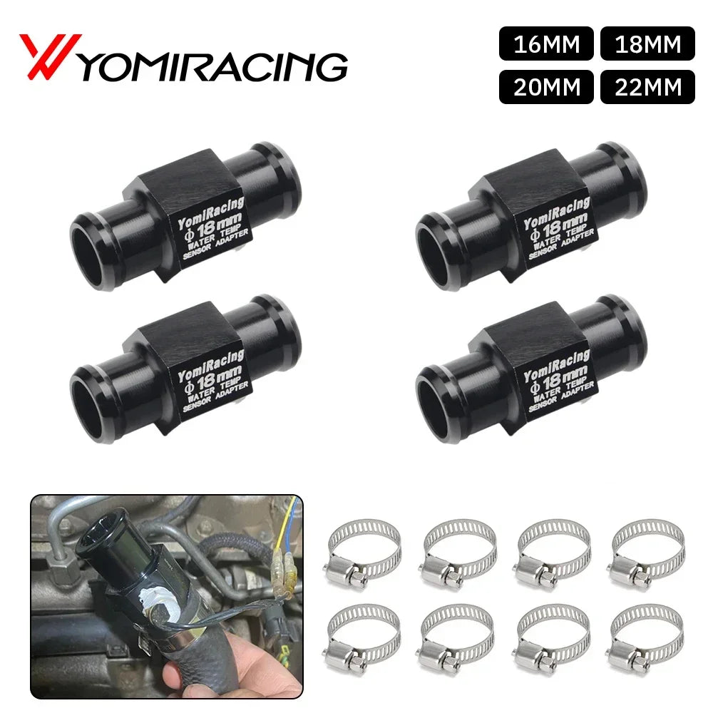 Universal Motorcycle Water Temp Gauge Adapter | Aluminum Alloy Sensor Joint Pipe for 16-22mm Hoses