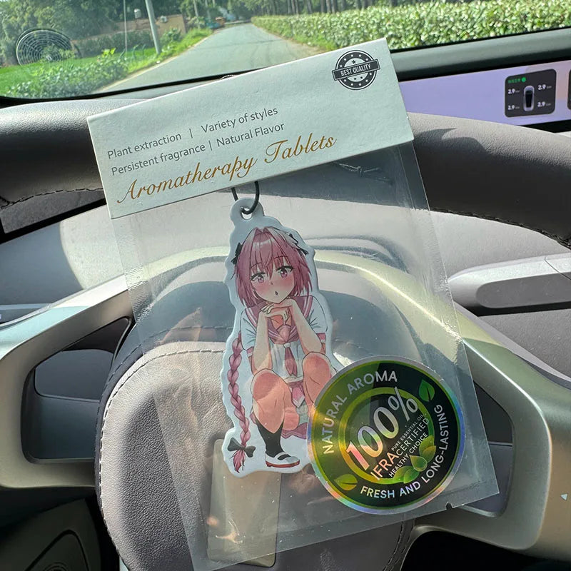 Cute Astolfo Cap Hilton (Hotel Scent) Car Air Freshener | Rearview Mirror Hanger & Du lifestyle view