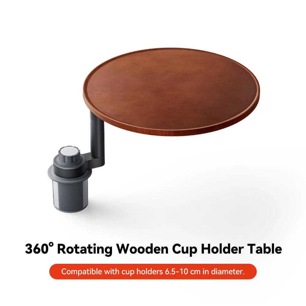 YZ Expander Multi-Function Wooden Car Cup Holder Drink Holder with Food Table | 360-D alternate view