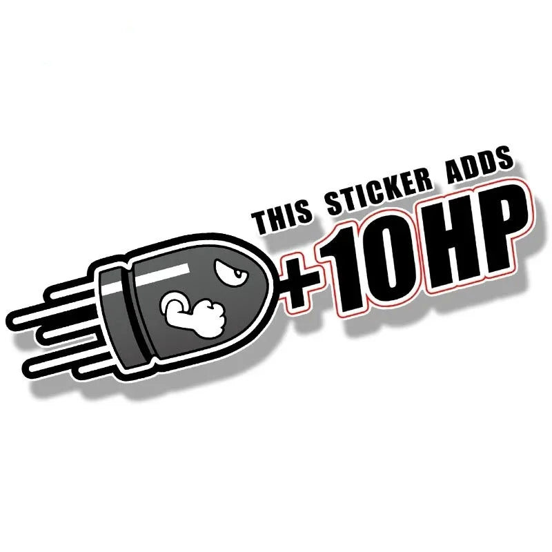 Car Stickers Creative Plus Horsepower Body Stickers + 100HP Full of Blood Scratches Decorative Stickers