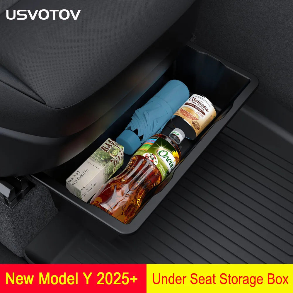 Tesla New Model Y Juniper 2025+ Seat Storage Box – Center Console Organizer Bins (Front / Rear / Ful