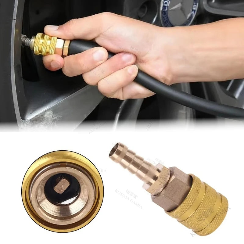 8mm Leakproof Tire Inflation Quick Connector | Brass Air Fitting Adapter