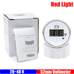 8-32V 28-48V 52mm Digital Voltmeter with Red Alarm Light | Waterproof Voltage Gauge f alternate view