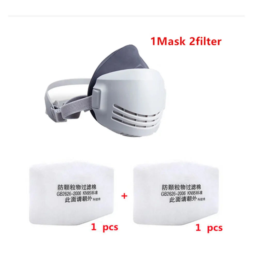 Reusable Washable Dust-proof Gas Mask Respirator Half Face Anti Haze Fog Safety Const alternate view