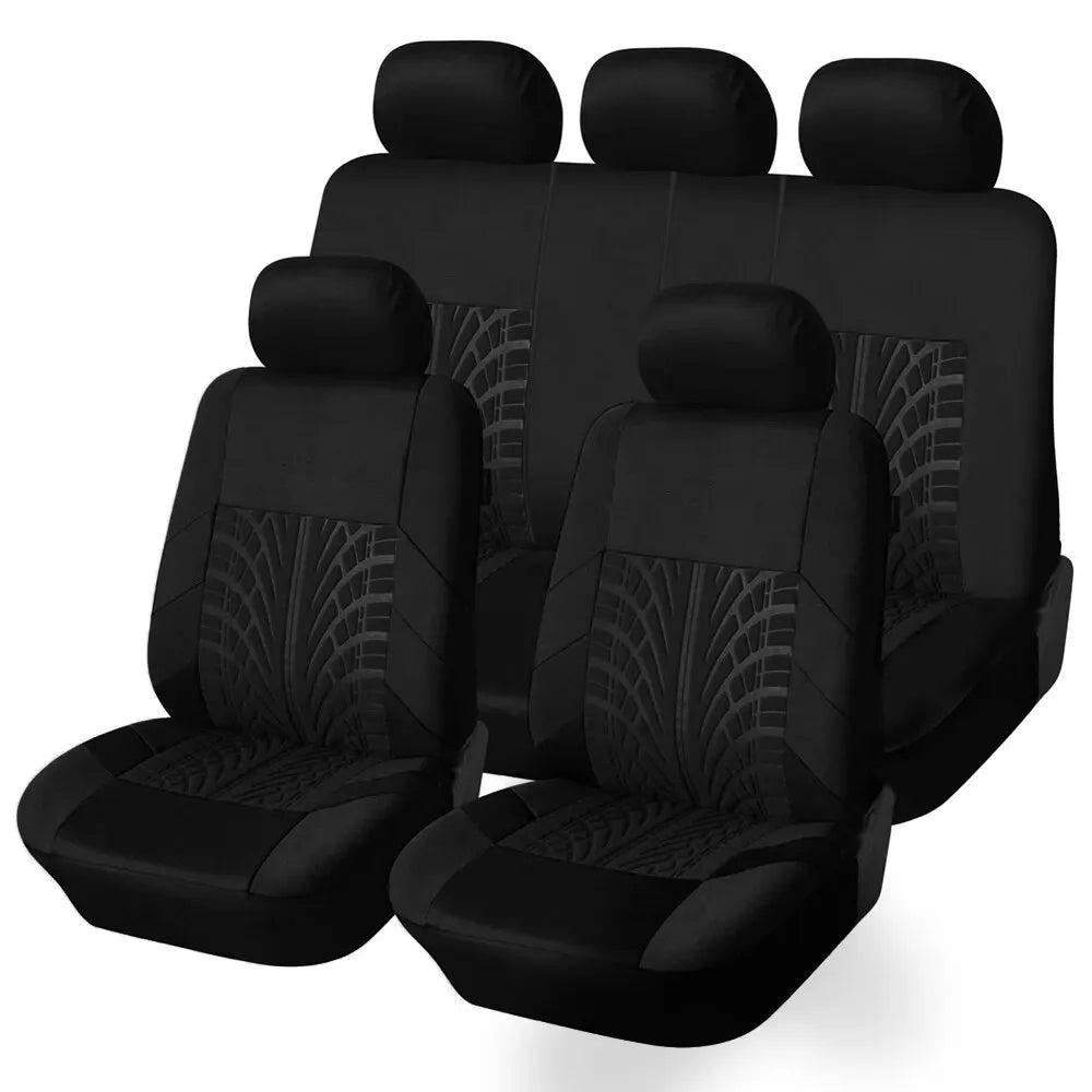 Car Seat Covers Full Set Front Split Rear Bench For Car Universal Cloth SUV Sedan Van close-up view