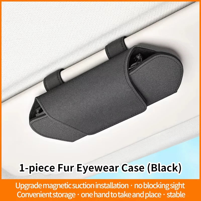Magnetic Suction Car Glasses Case Car Sun Visor Storage Holder Car Interior High-end Sunglasses Box Auto Interior Accessories