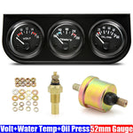 52mm Triple Gauge Kit 3 in 1 | Car Water Temp, Oil Pressure & Voltage Meter detail view
