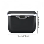 Car Trash Can with Lid Button | PU Leather Hanging Auto Interior Organizer detail view