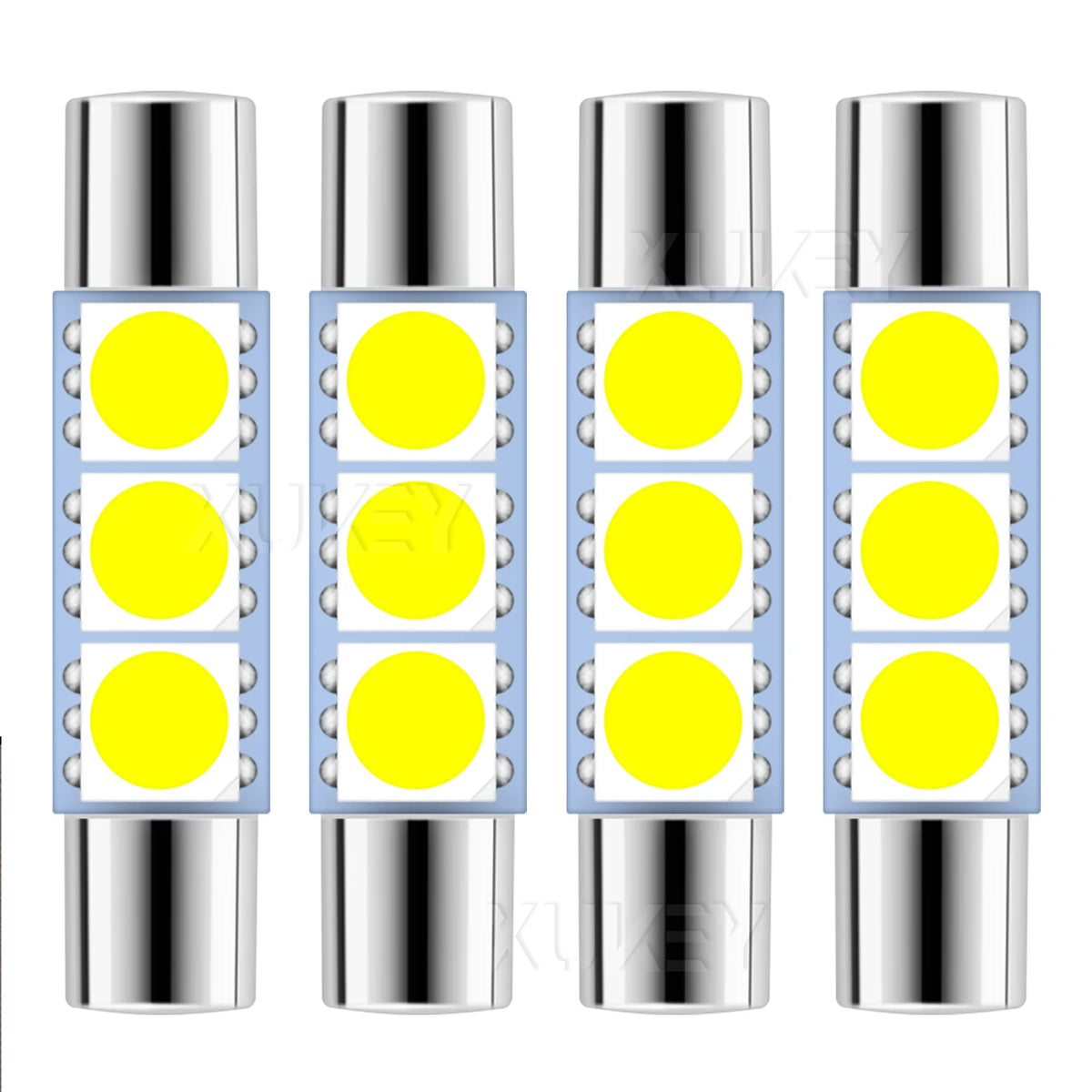 Apktnka 4x 28mm 29mm 6614F LED Light Bulbs Car Interior Vanity Mirror Lights Sun Visor Map Lighting Lamps 6615F 6612F 3021 3022