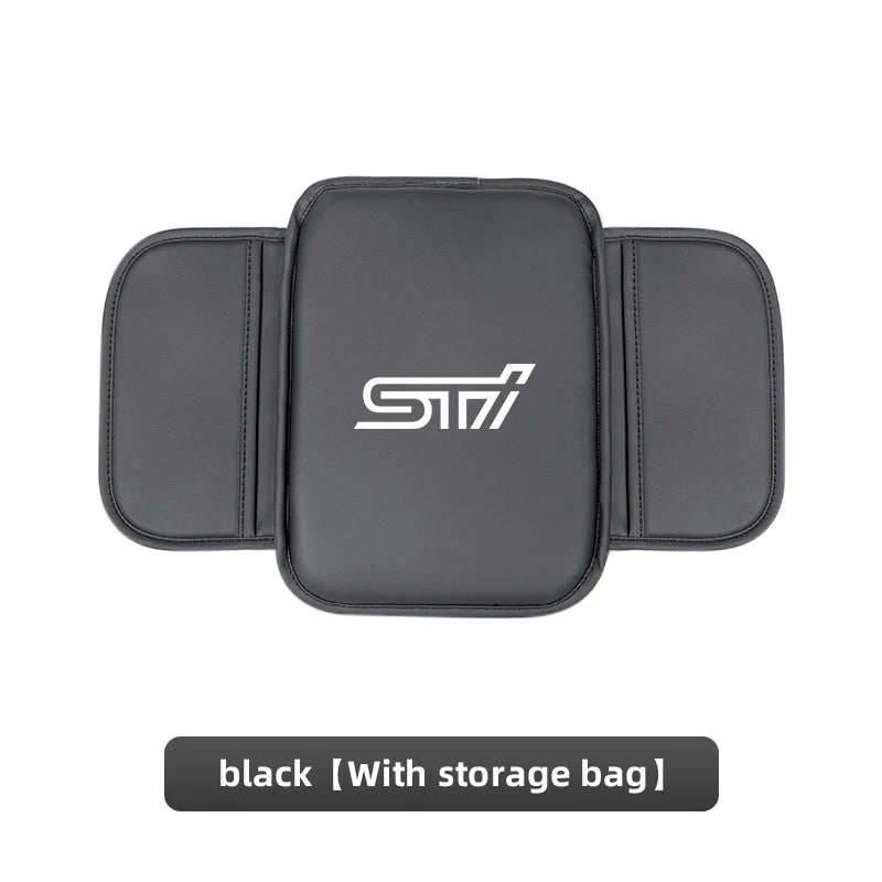 Car Leather Armrest Box Heighten Protective Pad | Arm Rest Cushion For Subaru STI B additional angle