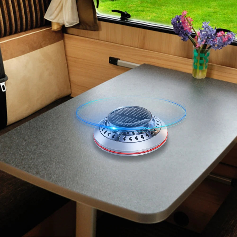 Solar Car Aromatherapy Levitating Rotating Air Freshener | Auto Interior Decoration close-up view