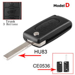 2 / 3 / 4 Buttons Remote Key Case Fit for Peugeot 207 307 308 407 607 807 Citroen C2 alternate view