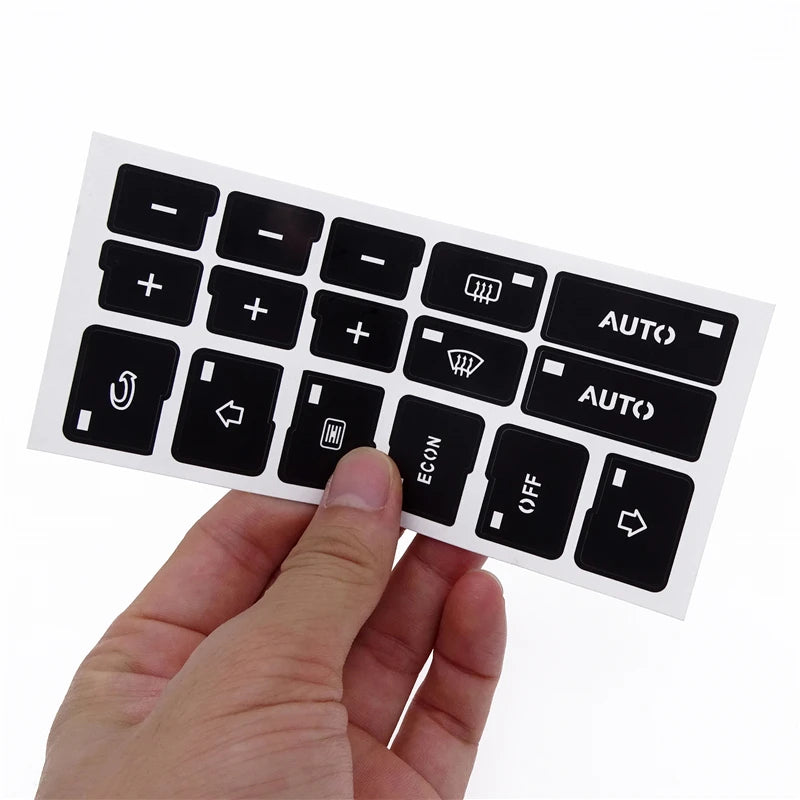 1 Pcs 16-Key AC Climate Control Button Repair Sticker Decal for Audi A4 B6 B7 2000- additional angle