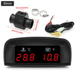 2 In 1 Car Water Temperature and Voltage Gauge | Digital LCD Display with 1/8 NPT Sen alternate view