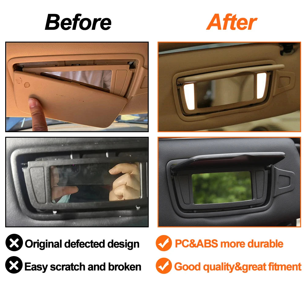 1PC Car Left Right Makeup Vanity Sun Visor Mirror Assembly For Porsche Boxster Cayman 981 982 Carrera 911 Traga GT3 991 992