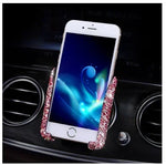 Car Phone Holder for Car Air Vent Diamond Crystal Clip Mount Mobile Phone Stand Bracke close-up view