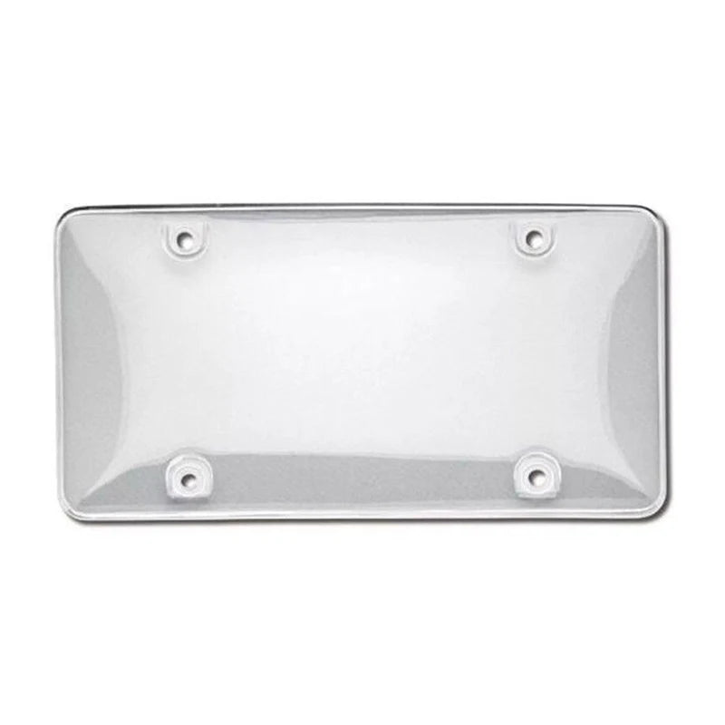 Smoked License Plate Cover & Frame | Tinted Shield, Flat & Bubbled, Universal Car Fit
